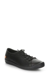 Softinos By Fly London Isla Distressed Sneaker In Black/ Black/ Black Leather