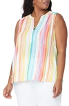 Curves 360 By Nydj Perfect Sleeveless Blouse In Cabana Stripe