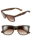 Ray Ban Justin Classic 54mm Sunglasses In Tortoise Rubber/brown Gradient