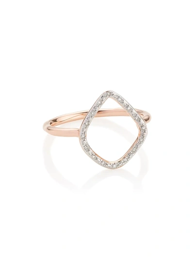 Monica Vinader Riva Diamond Hoop Ring In Pink