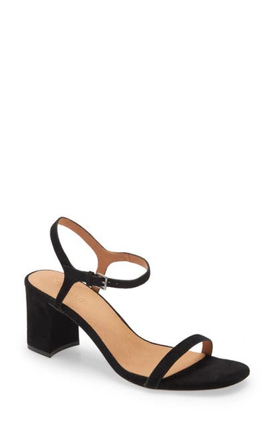 Madewell The Hollie Ankle Strap Sandal In True Black Suede ModeSens