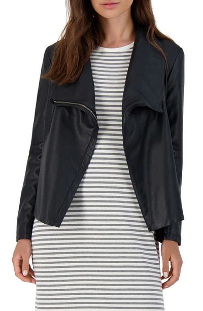 Bb Dakota Gabrielle Faux Leather Asymmetrical Jacket In Black