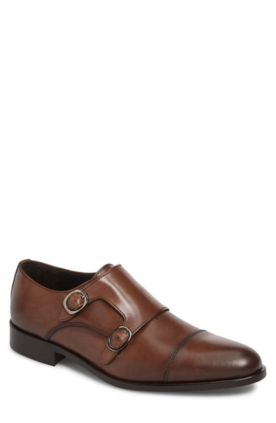 To Boot New York Ronald Double Monk Strap Shoe In Cork Brown Leather