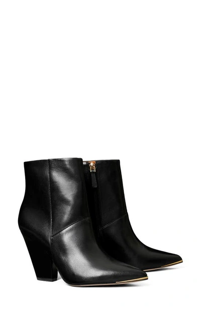 Tory Burch Lila Pointed Toe Bootie In Perfect Black