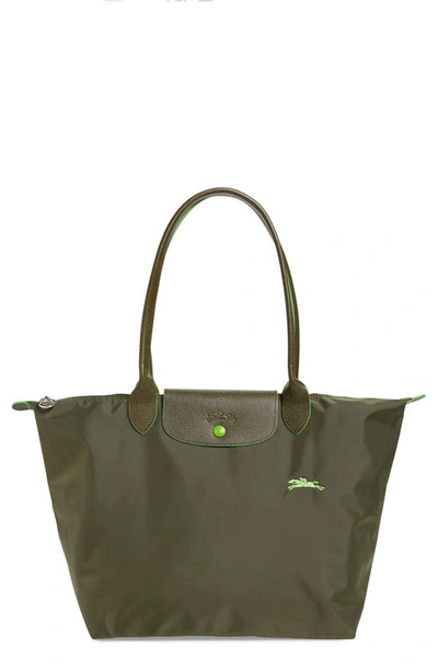 Longchamp Le Pliage Club Medium Shoulder Tote In Fir