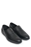 Harrys Of London Downing Penny Loafer In Black/ Blue Leather