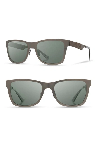 Shwood Canby 54mm Sunglasses In Gunmetal/ Elm Burl