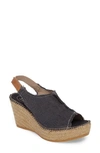 Toni Pons Lugano Espadrille Wedge Sandal In Black In Black Fabric
