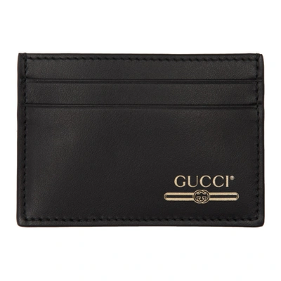 Gucci Black Logo Card Holder In 1000 Black
