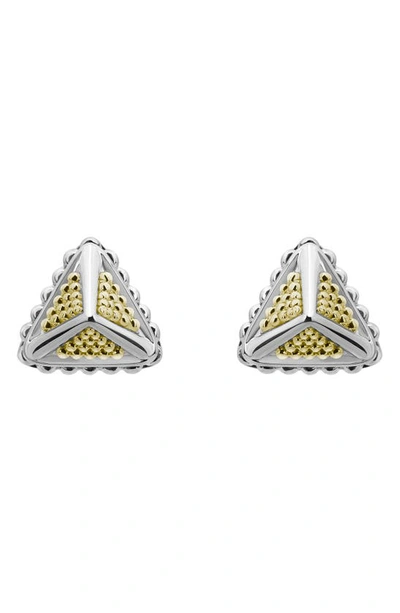 Lagos Ksl Two-tone Pyramid Stud Earrings In Silver/gold