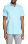 Robert Graham Jackson Regular Fit Short Sleeve Button-up Shirt In Aqua