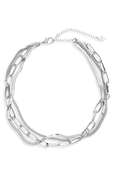 8 Other Reasons Layered Chain Necklace In Silver