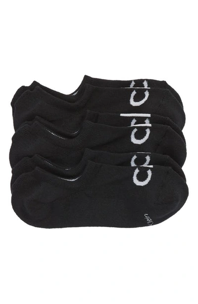 Calvin Klein 3-pack Micro Cushion No-show Socks In Black