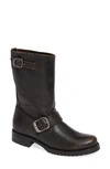 Frye 'veronica' Short Boot In Black Brush Off Leather