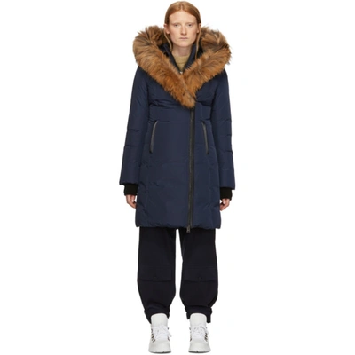Mackage Navy Down And Fur Classic Kay Parka