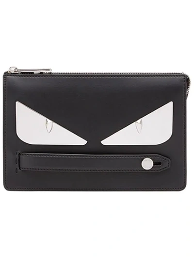 Fendi Bag Bugs-appliqué Clutch In Black