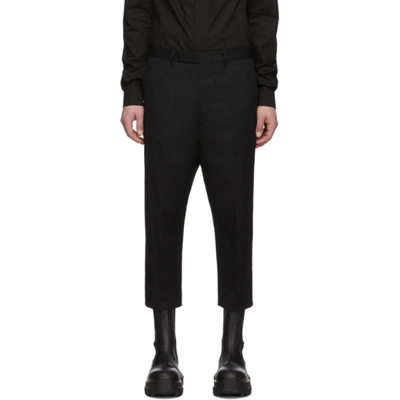 Rick Owens Black Astaires Cropped Trousers In 09 Blk
