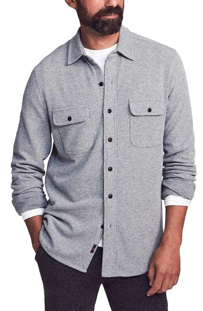 Faherty Legend Button-up Shirt In Light Grey