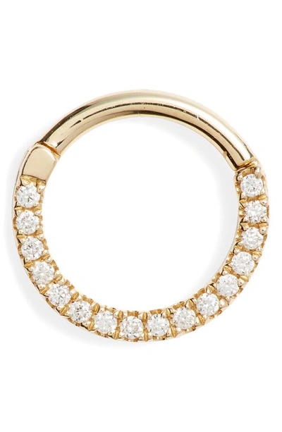 Maria Tash 16-gauge Diamond Front Eternity Clicker Earring In Yellow Gold/ Diamond