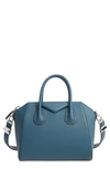 Givenchy Small Antigona Leather Satchel In Oil Blue