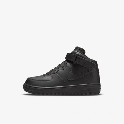 Nike Force 1 Mid Le Little Kids' Shoes In Black/black