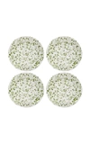 Este Ceramiche Set-of-four Painted Ceramic Dessert Plates In Green,white