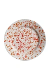 Este Ceramiche Set-of-four Ceramic Dessert Plates In Coral,white