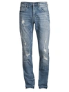 Prps Le Sabre Stretch The Five Distressed Slim-fit Jeans In Light Blue