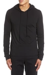 Vince Double Layer Drawstring Hoodie In Black
