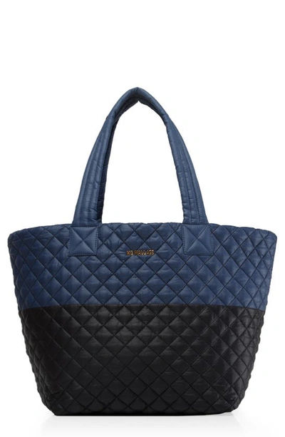 Mz Wallace Medium Metro Tote In Black/ Navy Color Block