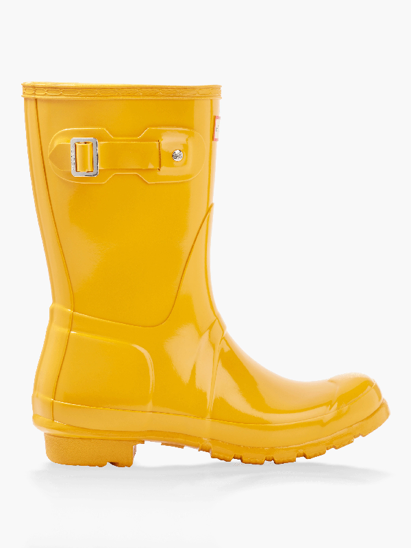 hunter short yellow rain boots
