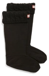 Hunter Original Tall Cable Knit Cuff Welly Boot Socks In Black
