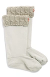 Hunter Original Tall Cable Knit Cuff Welly Boot Socks In Greige
