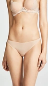 Stella Mccartney Smooth & Lace Thong In Nude