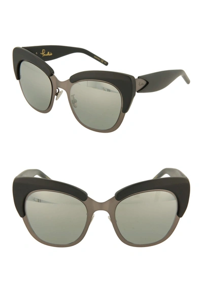 Pomellato 49mm Cat Eye Sunglasses In Black Silver