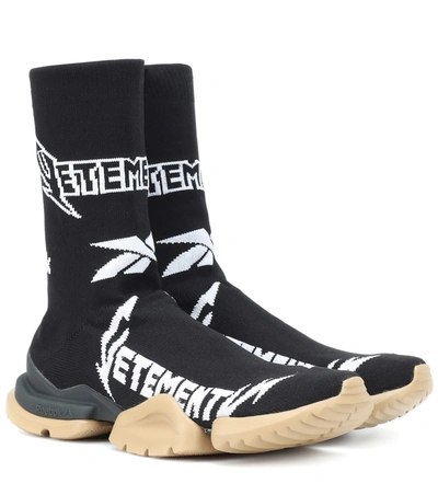 Vetements X Reebok Classic Sock Sneakers In Black