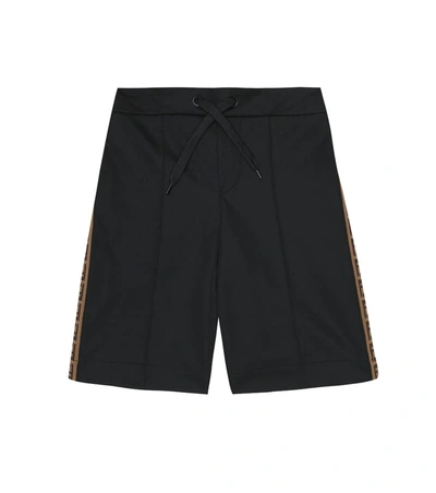 Fendi Kids' Logo Shorts In Black