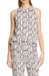 A.l.c Anise Snake Print Sleeveless Top In Nude