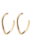 Demarson Women's Holiday Mini Calypso 12k Goldplated & Crystal Curve Hoop Earrings