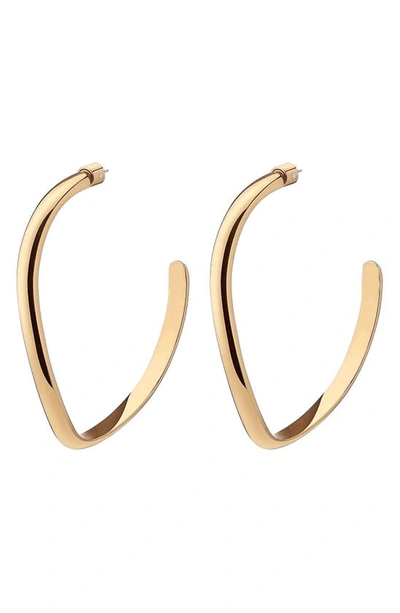 Demarson Women's Holiday Mini Calypso 12k Goldplated & Crystal Curve Hoop Earrings