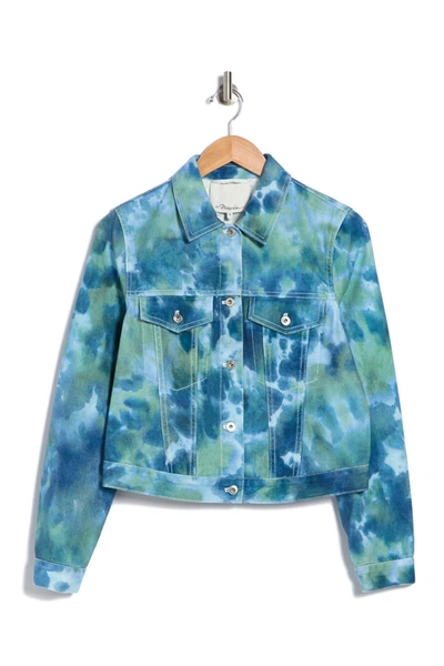 3.1 Phillip Lim Tie Dye Denim Jacket In Summer Sky-aquarelle