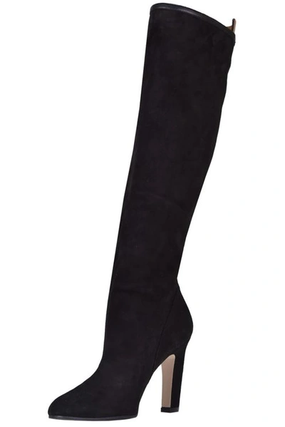 Stuart Weitzman Charlie Suede Knee-high Boots In Black