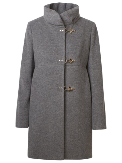 Fay Virginia Hook-fastened Coat In Grey
