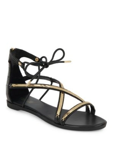 Rachel Zoe Babette Ankle-strap Leather Sandals In Black
