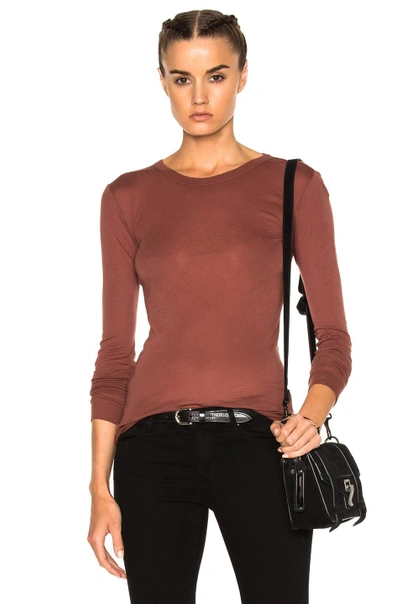 Enza Costa Bold Long Sleeve Top In Red. In Sable