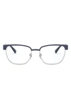 Versace Pillow 54mm Optical Glasses In Matte Blue/ Gunmetal