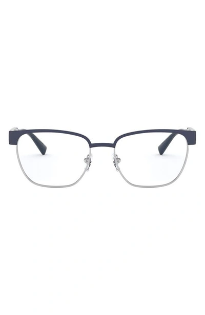 Versace Pillow 54mm Optical Glasses In Matte Blue/ Gunmetal