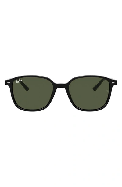 Ray Ban 53mm Square Sunglasses In Black/ Green