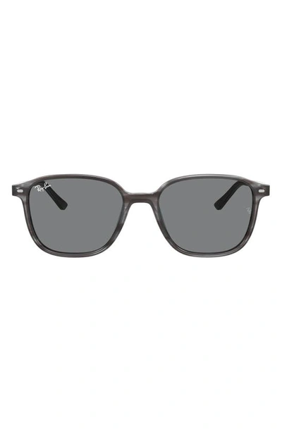 Ray Ban 53mm Square Sunglasses In Striped Grey/ Dark Grey
