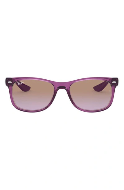 Ray Ban Junior 48mm Wayfarer Sunglasses In Transparent Fuchsia/violet